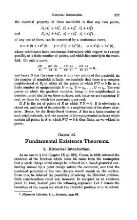 Chapter XI. Fundamental Existence Theorems.