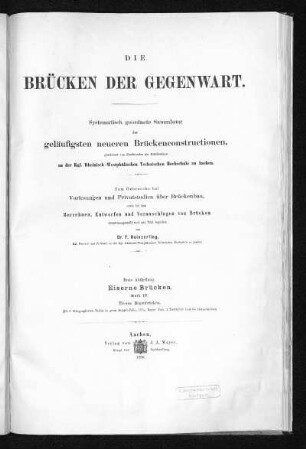 1,4: Erste Abtheilung. Eiserne Brücken. Heft IV