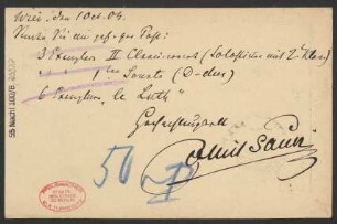 Brief an B. Schott's Söhne : 01.10.1904