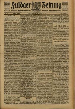 Erste Ausgabe vom Dienstag, den 02. Mai 1911.