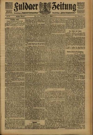 Erste Ausgabe vom Dienstag, den 02. Mai 1911.