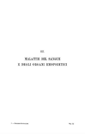 III. Malattie del Sangue e degli Organi Emopoietici
