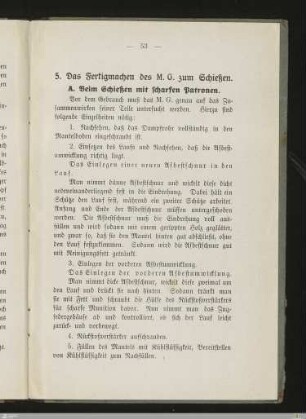 5. Fertigmachen des M.G. zum Schießen