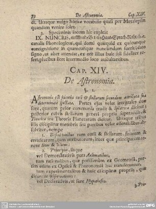 CAP. XIV. De Astronomia.