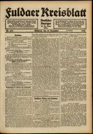 Ausgabe vom Mittwoch, den 18. Dezember 1918.