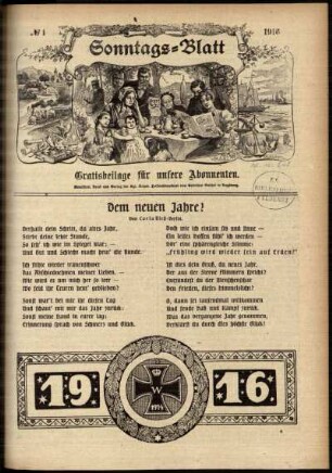 Ausgabe vom Sonntag, den 02. Januar 1916.