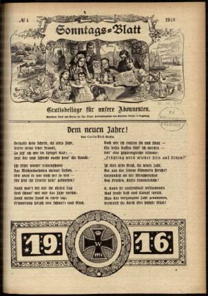 Ausgabe vom Sonntag, den 02. Januar 1916.