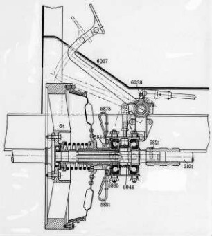 Einfache Kegelkupplung, Schema (Daimler) : Technikgeschichte | Maschinenbau | Verkehrswesen | Autowesen