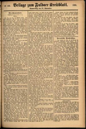 Zweite Ausgabe vom Donnerstag, den 17. November 1898.