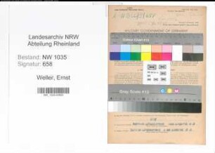 Entnazifizierung Ernst Weller , geb. 23.11.1898 (Arbeiter)