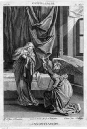 Galerie du Musée Napoléon / publiée par Filhol et rédigée par Joseph Lavallée, Paris : Filhol, 1804-1813, Band 2., Tafel 86: Verkündigung