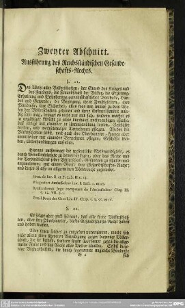 Zweyter Abschnitt. Ausführung des Reichsständischen Gesandtschafts-Rechts