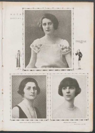 Nota social. - Señorita María Luisa Echenique Undurraga. - Señora Amalia Bustos Morón de Balres. - Señorita Sara Lavarello.