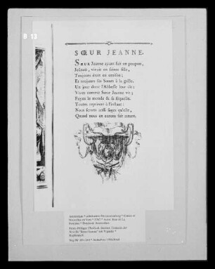 Contes et Nouvelles en Vers — Textseite der Novelle "Soeur Jeanne" mit Vignette