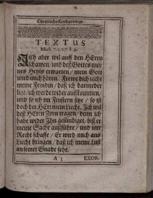 "Textus" und "Exordium"