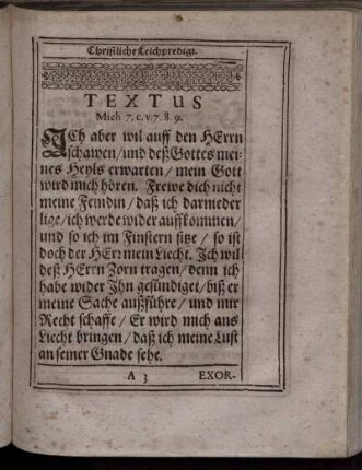 "Textus" und "Exordium"