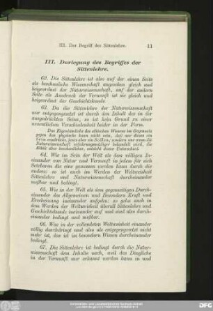 III. Darlegung des Begriffes der Sittenlehre.