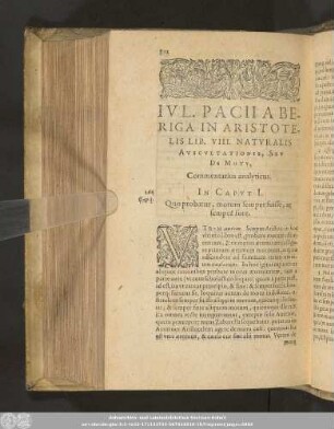 Iul. Pacii A Beriga In Aristotelis Lib. VIII. Naturalis Auscultationis, Seu De Motu, Commentarius analyticus.