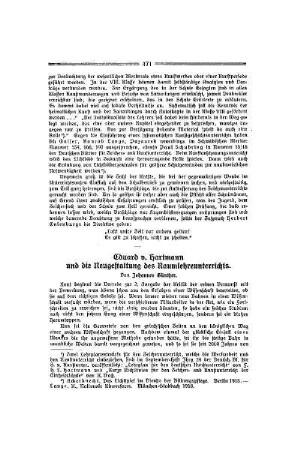 Eduard v. Hartmann und die Neugestaltung des Raumlehreunterrichts