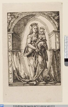 Maria mit Kind vor einer Nische