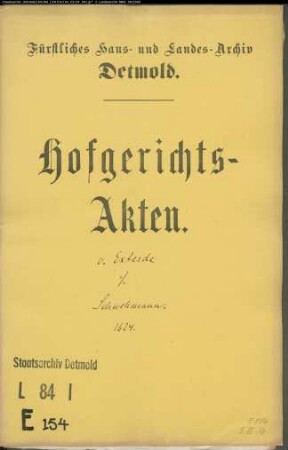 von Exterde, Witwe gegen Kaspar Schuckmann - Rückständiges Pachtgeld