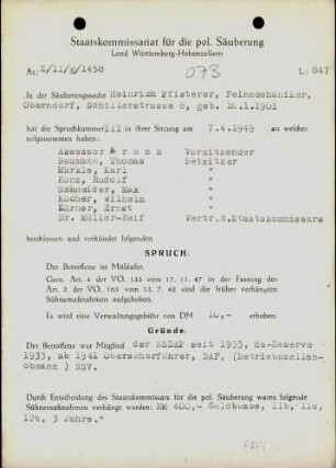 Pfisterer, Heinrich