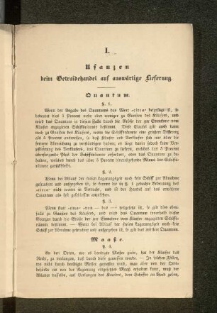 [Reglement der Usancen beim Getraidehandel]