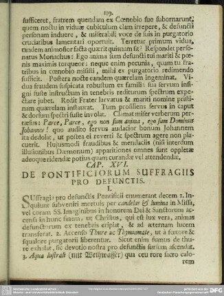 Cap. XVI. De Pontificiorum Suffragiis Pro Defunctis