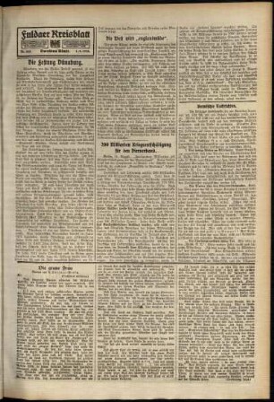 Zweite Ausgabe vom Mittwoch, den 01. September 1915.