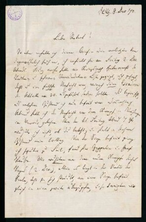 Brief vom 8. Dezember 1870