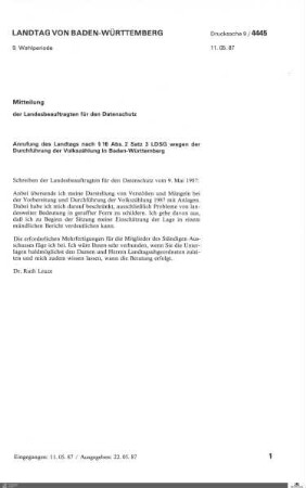 Datenschutz bei Volkszählung