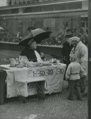 Verkaufsstand mit Bananen in Berlin (West)