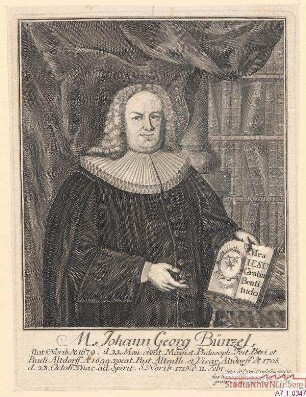 Johann Georg Bünzel, derzeit Diakon bei Heilig-Geist; geb. 22. Mai 1679
