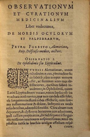 Observationum & curationum medicinalium liber ..., Libri 11-15