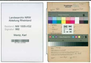 Entnazifizierung Karl Wentz , geb. 25.01.1903 ()