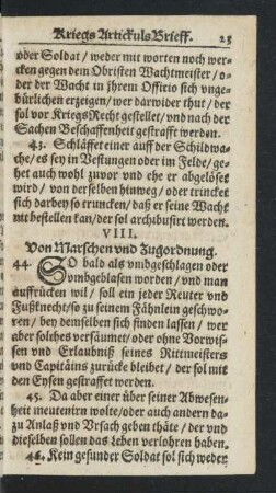 VIII. Von Marschen und Zugordnung