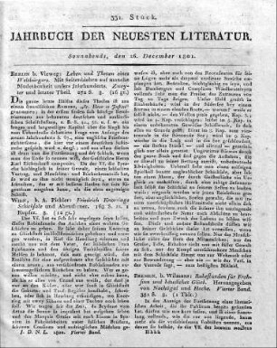 Bremen, b. Wilmans: Ruhestunden für Frohsinn und häusliches Glück. Herausgegeben von Nachtigal und Hoche . Vierter Band. 351 S. 8.