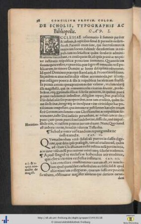 De Scholis Et Typographis - De Iurisdictione Ecclesiastica - De Visitatione.