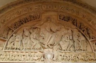 Frankreich. Bourgogne. Yonne. Vezelay. Basilika Sainte Madeleine. Vorhallenportal. Typanon