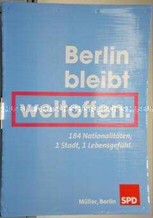 Wahlplakat des SPD-Landesverbandes Berlin zur Wahl des Berliner Abgeordnetenhauses am 18. September 2016