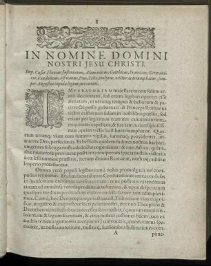 In Nomine Domini Nostri Jesu Christi