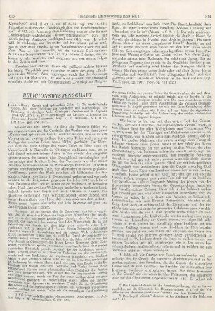 813-820 [Rezension] Jonas, Hans, Gnosis und spätantiker Geist ; 1.Die mythologische Gnosis