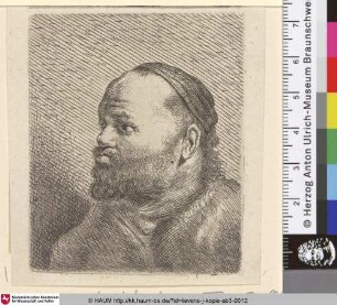 [Brustbild eines Mannes mit dicken Lippen; Bust of a man with thick lips]