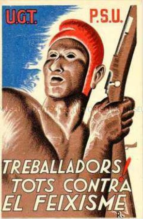 Republikanische Postkarte aus dem Spanischen Bürgerkrieg