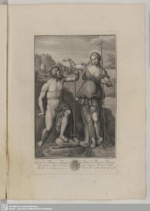 Poseidon und Athene (gestochen als Francesco di Marco di Giacomo Raibolini, gen. Francesco Francia)