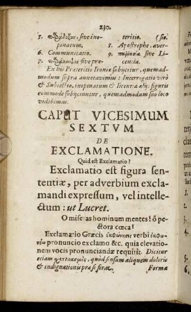Caput Vicesimum Sextum De Exclamatione.