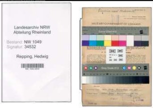 Entnazifizierung Hedwig Repping , geb. 01.09.1902 ()