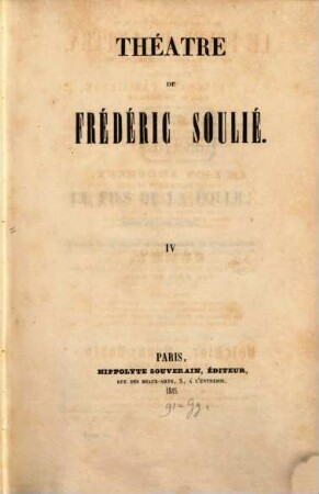 Théatre de Frédéric Soulié, 4
