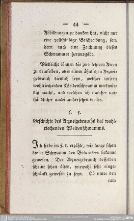 §. 5. Geschichte des Arzneigebrauchs des wohlriechenden Weidenschwamms