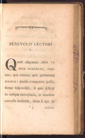 Benevolo Lectoris